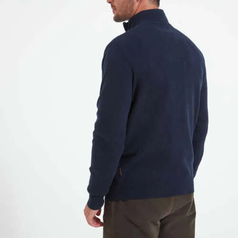 Schoffel Lambswool 1/4 Zip Jumper - Navy-1