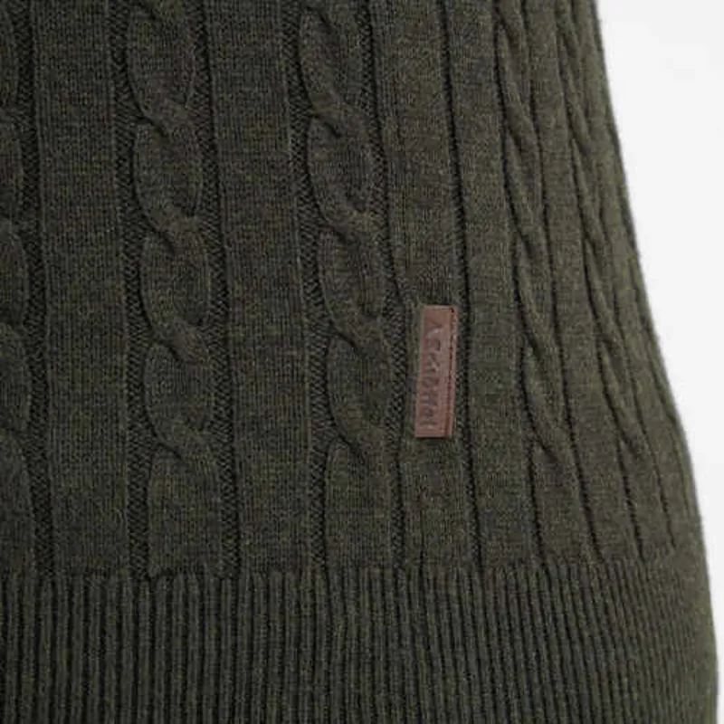 Schoffel Cashmere Cable 1/4 Zip Jumper - Loden Green -6