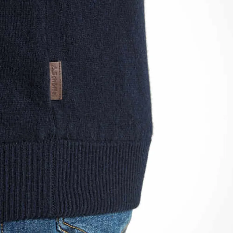 Schoffel Lambswool 1/4 Zip Jumper - Navy-3