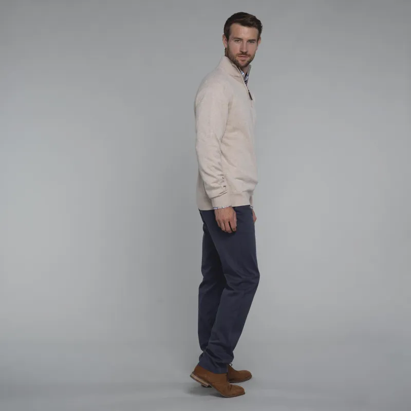 Schoffel Porthmeor Pima Cotton 1/4 Zip - Oat-4