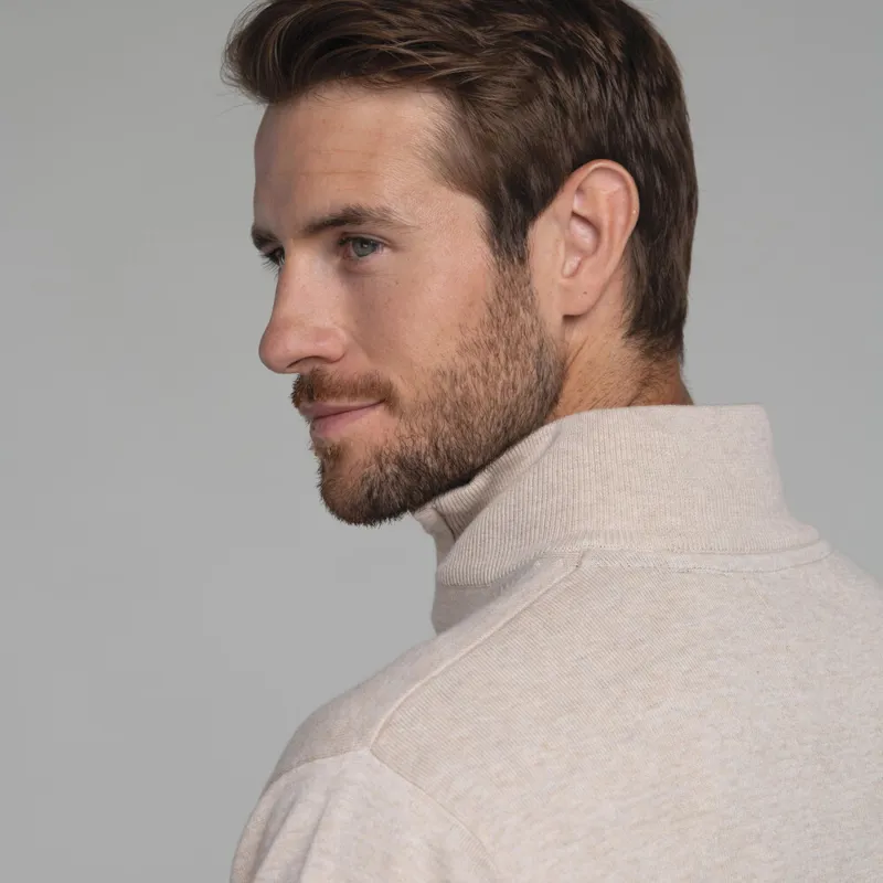 Schoffel Porthmeor Pima Cotton 1/4 Zip - Oat-5