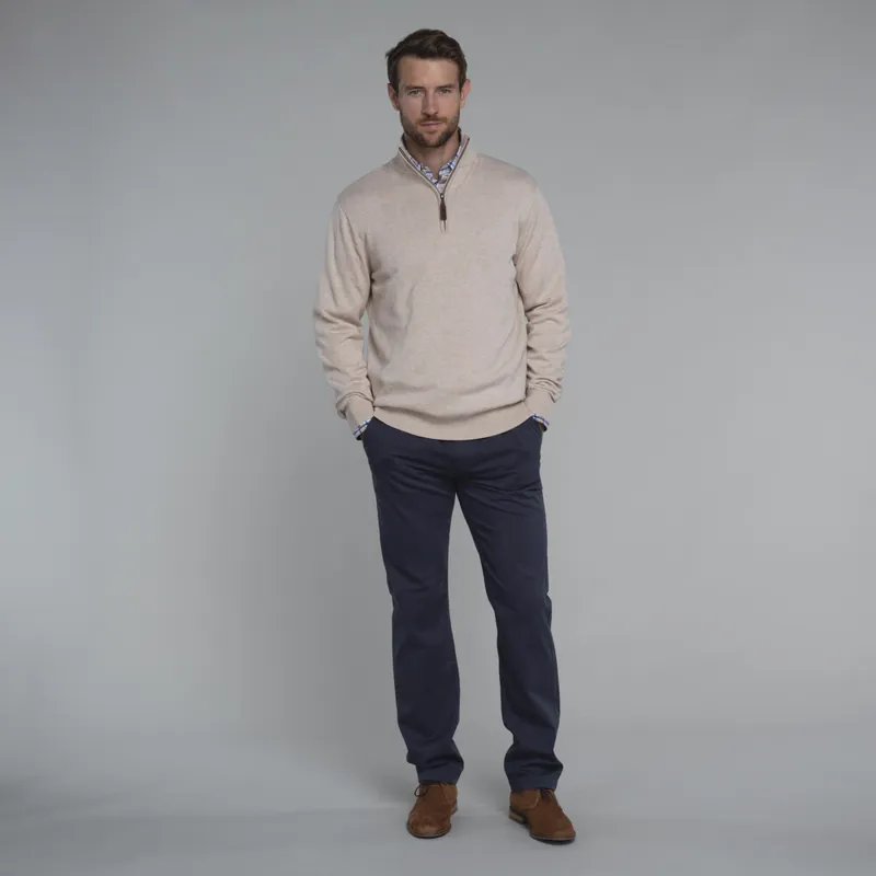 Schoffel Porthmeor Pima Cotton 1/4 Zip - Oat