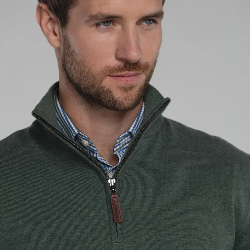 Schoffel Porthmeor Pima Cotton 1/4 Zip - Country Green-4