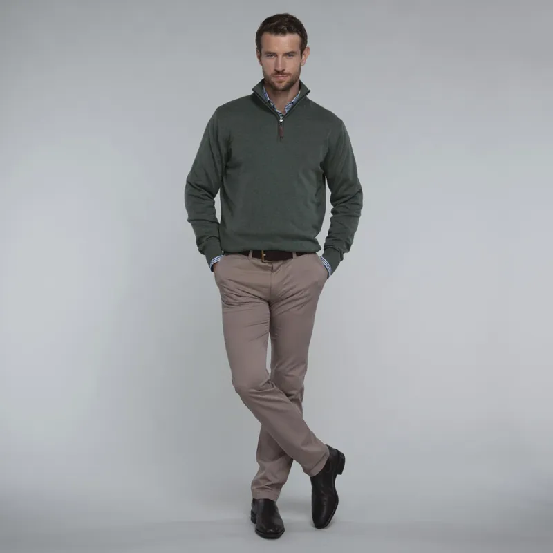 Schoffel Porthmeor Pima Cotton 1/4 Zip - Country Green