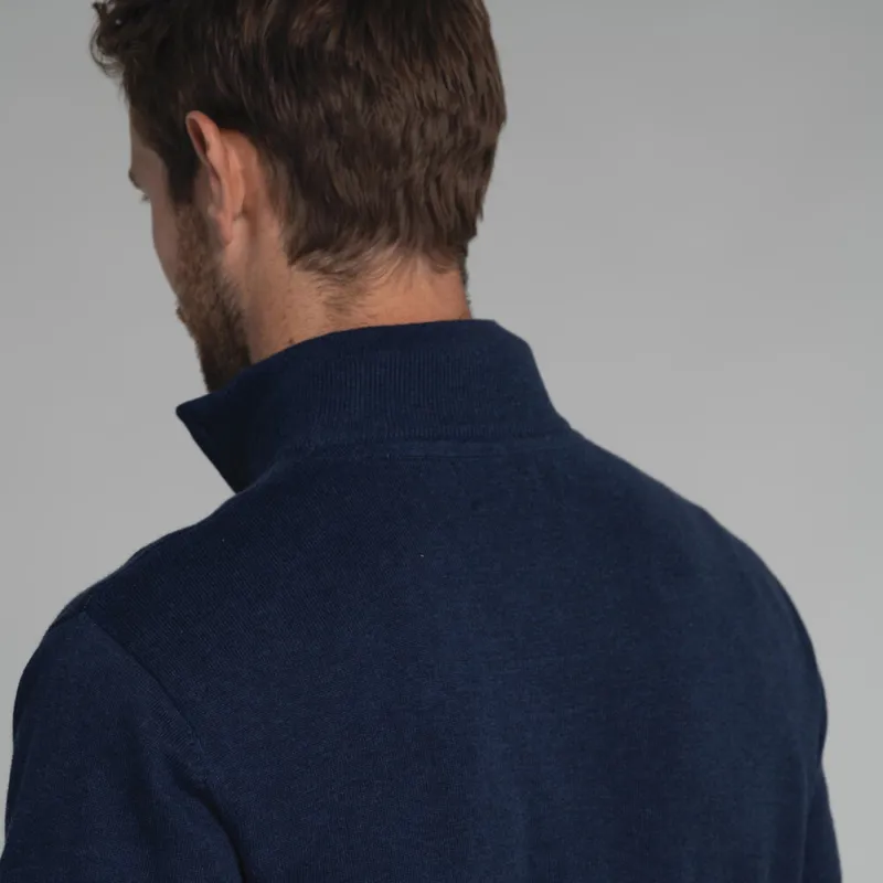 Schoffel Porthmeor Pima Cotton 1/4 Zip - French Navy-2