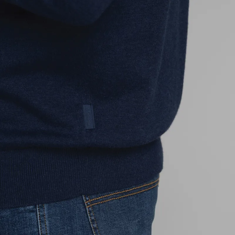 Schoffel Porthmeor Pima Cotton 1/4 Zip - French Navy-3