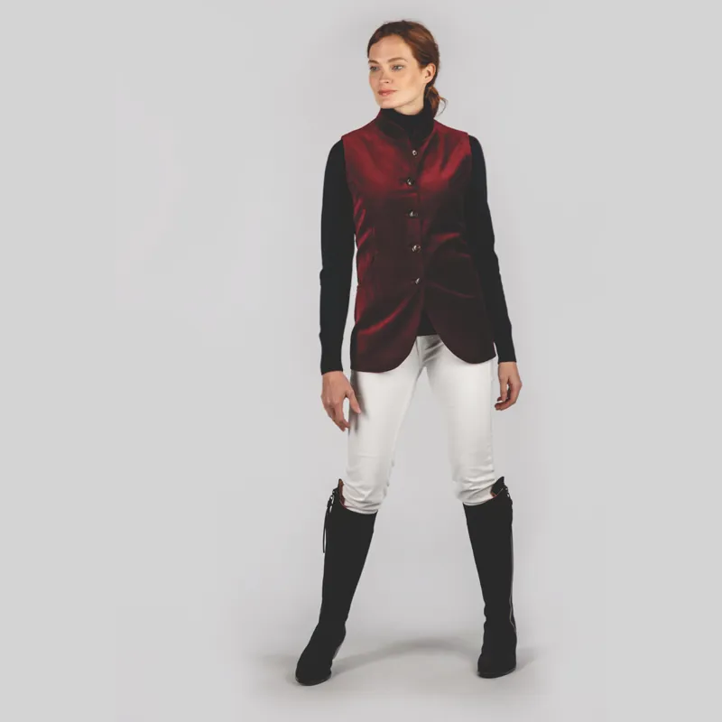Schoffel Ladies Nehru Waistcoat - Ruby