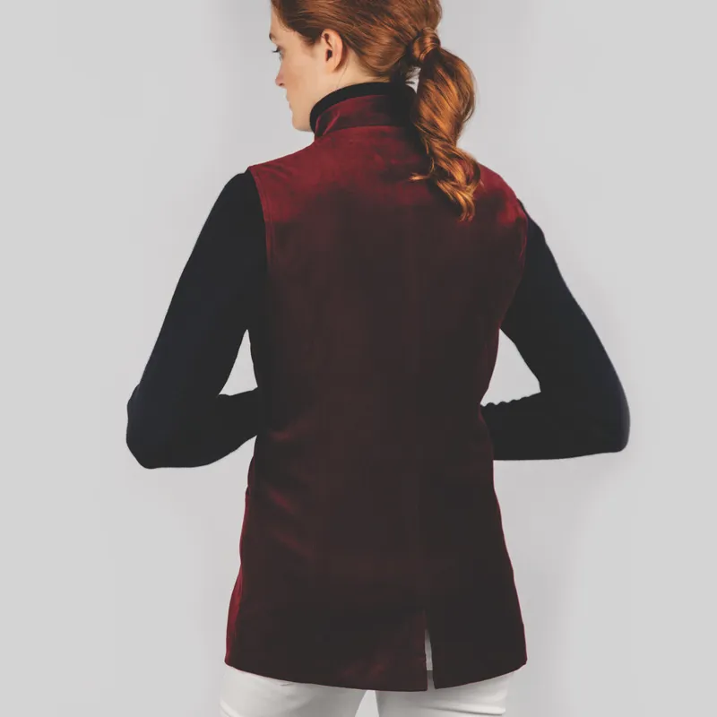 Schoffel Ladies Nehru Waistcoat - Ruby-3