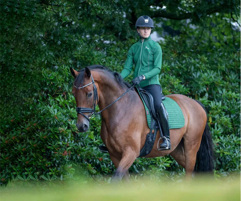 LeMieux Pro Sport Suede Dressage Square - Hunter Green-9