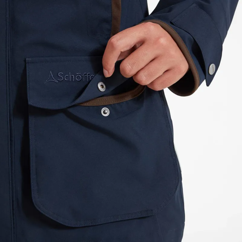 Schoffel Teal Ultralight Coat - True Navy-3