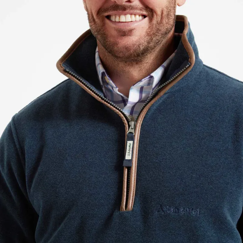 Schoffel Berkeley 1/4 Zip Fleece - Petrol Blue-3