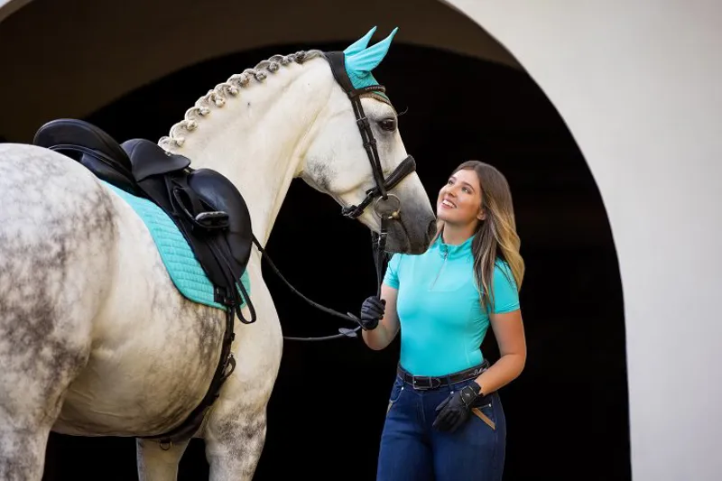 LeMieux ProSport Suede Dressage Square - Azure-2