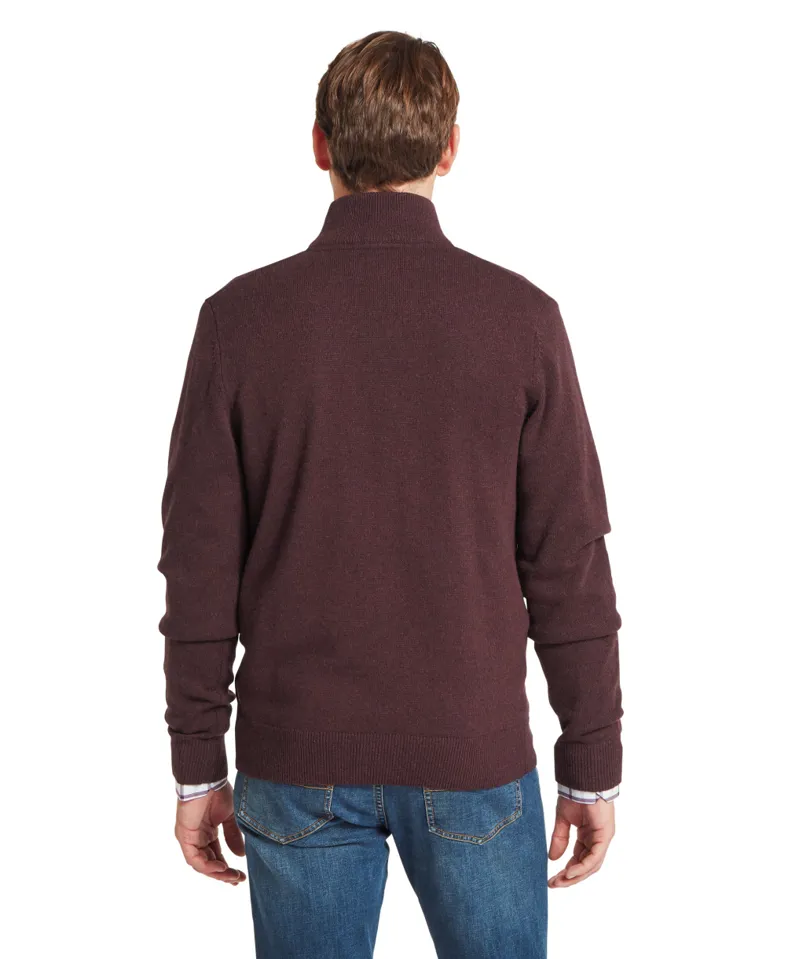 Schoffel Lewis Lambswool 1/4 Zip Jumper - Port-3