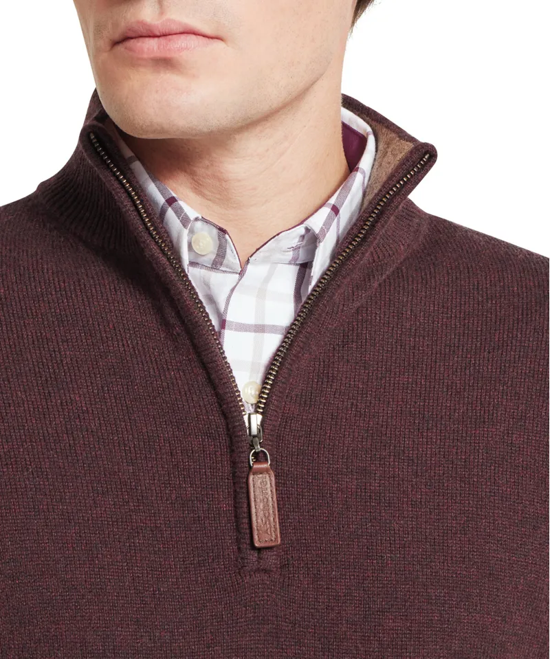 Schoffel Lewis Lambswool 1/4 Zip Jumper - Port-4