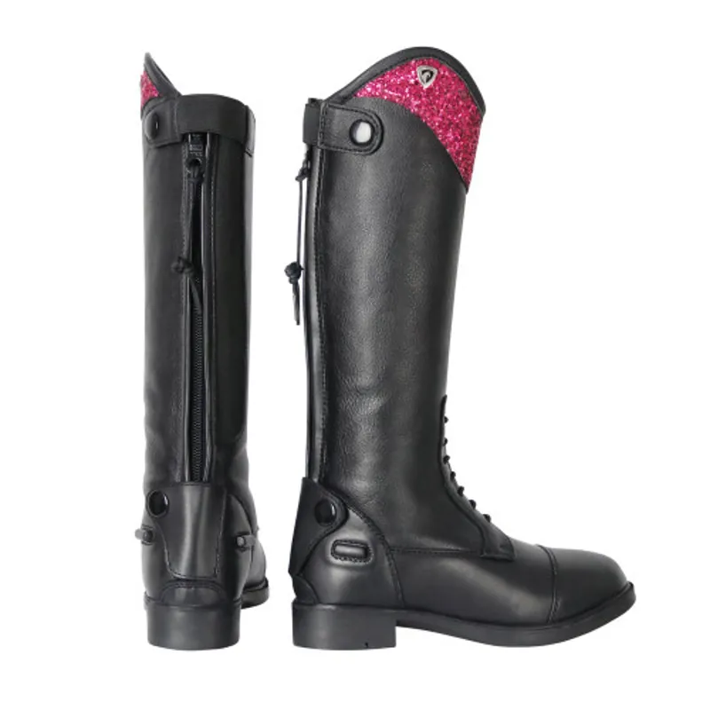 Hy Equestrian Erice Childs Riding Boot - Black/ Pink