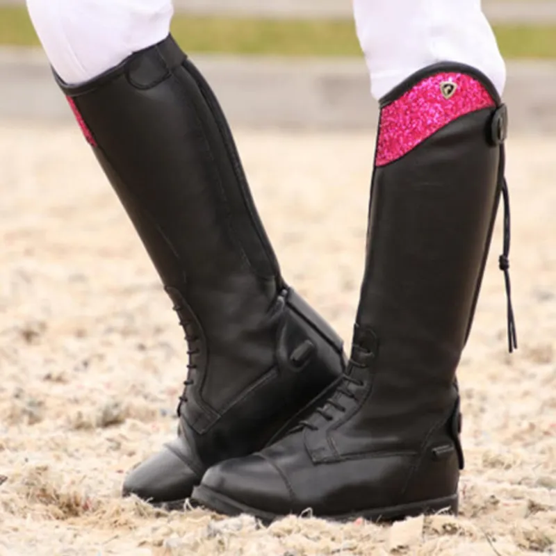 Hy Equestrian Erice Childs Riding Boot - Black/ Pink-1