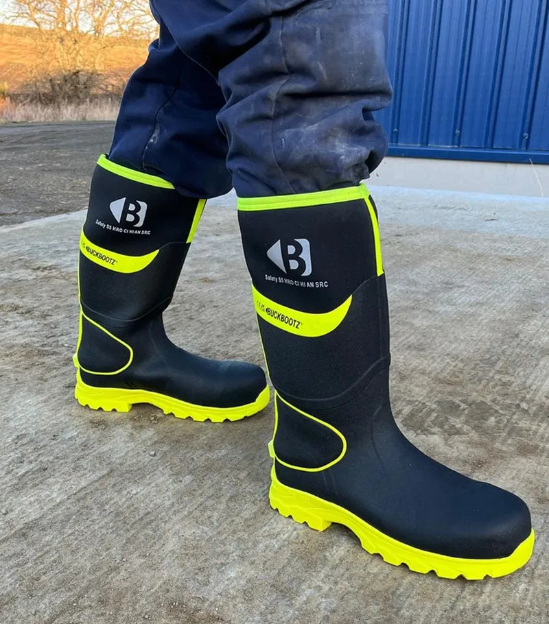 Buckboots High Visibility Safety Wellington - Black/Yellow-3