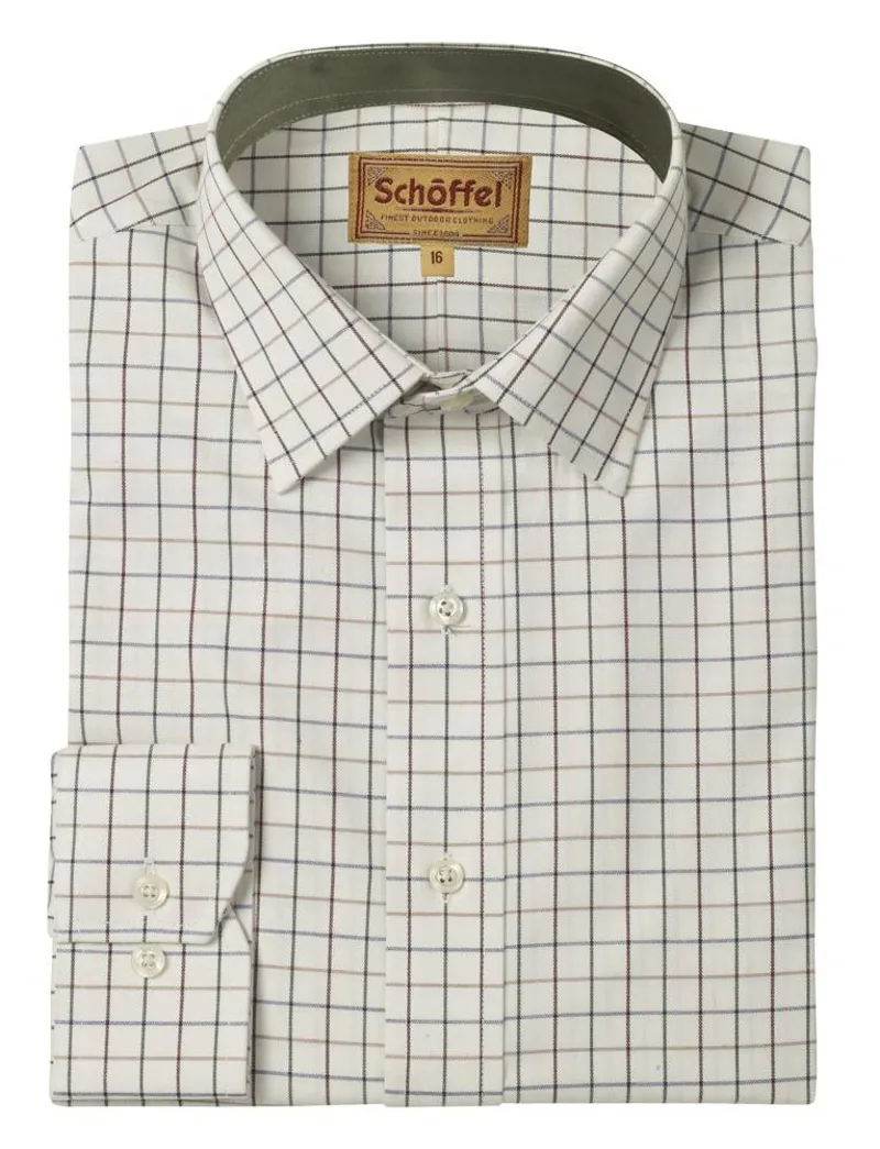 Schoffel Burnham Tattersall Shirt - Brown/Green/Navy