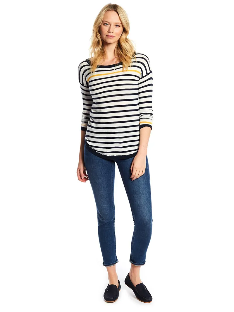 Dubarry Abbeyside Striped Top - White Multi-1