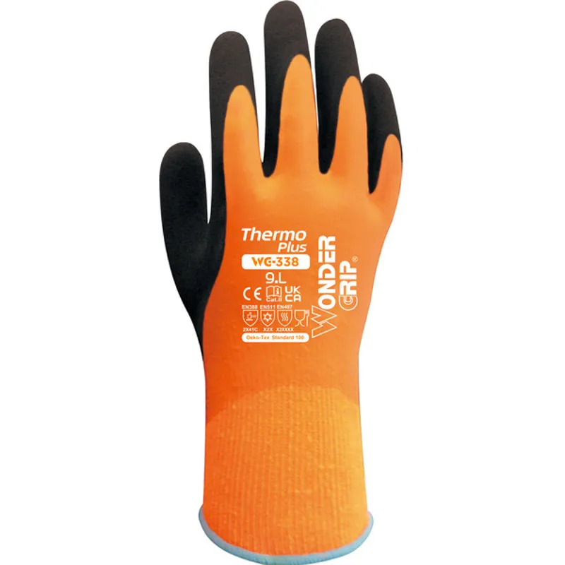 Wonder Grip Thermo Plus Glove - Orange/Black
