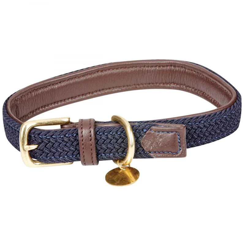 Weatherbeeta Leather Plaited Dog Collar - Small-4