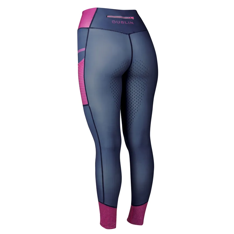 Dublin Power Tech Colour Block Full Grip Tights - Red Violet-1