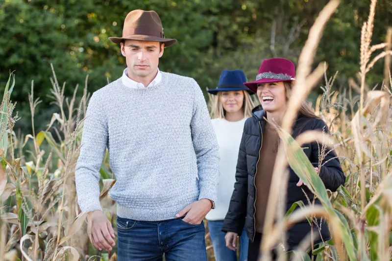 Hicks and Brown Suffolk Fedora Guinea Wrap - Maroon-4