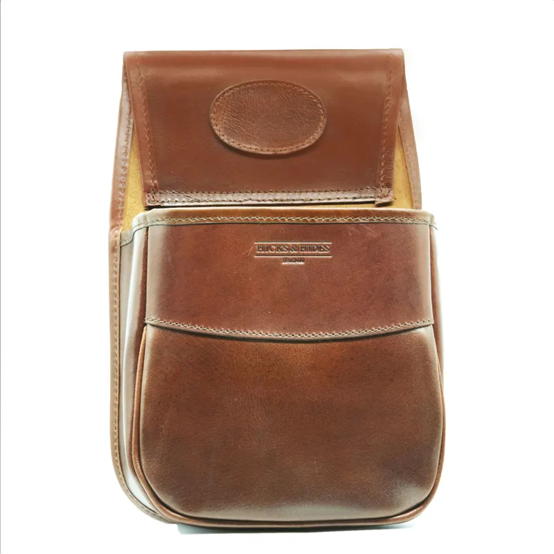 Hicks And Hide Shooting Pouch On Belt - Cognac-1