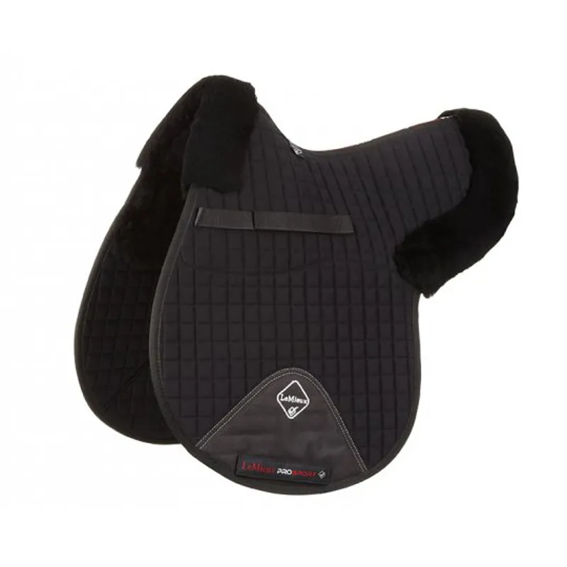 LeMieux Pro Light Wool Half Lined GP Jump Numnah - Black/Black