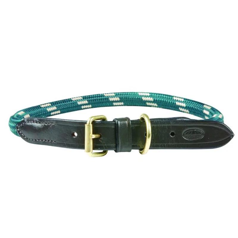 Weatherbeeta Rope Leather Dog Collar - Medium