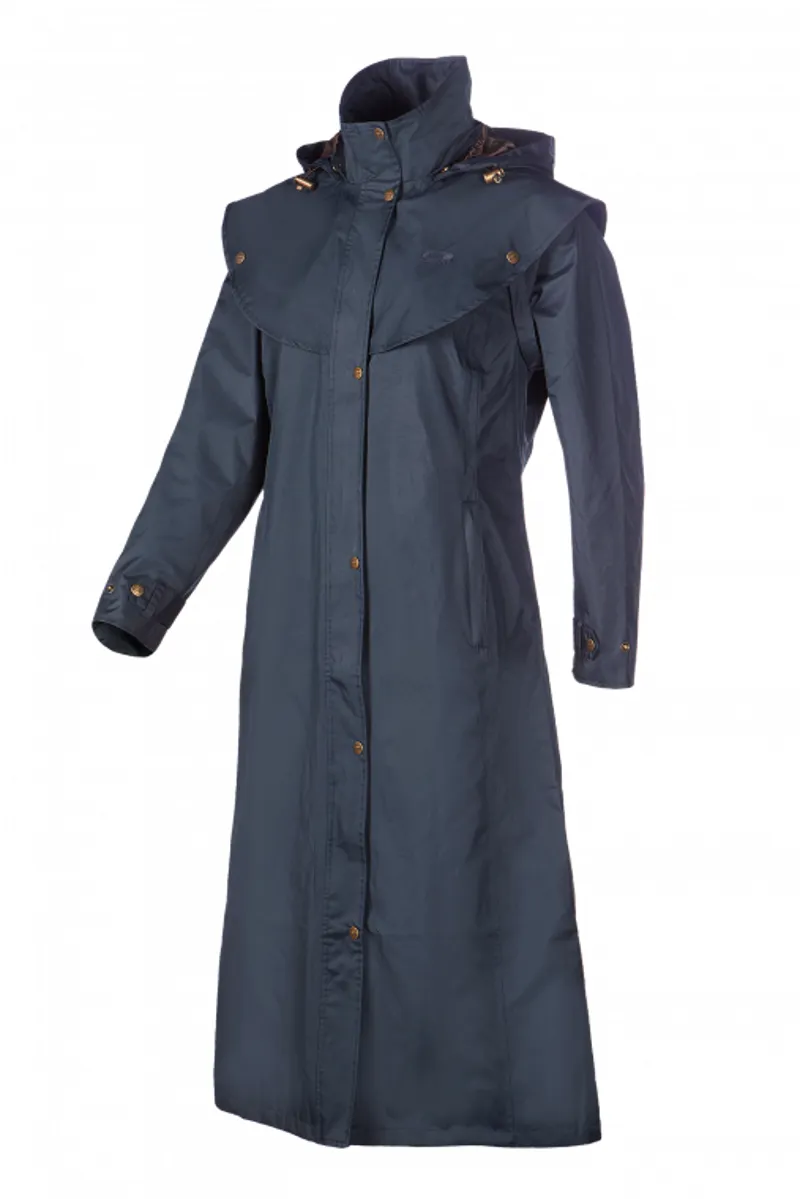 Baleno Oxford Lightweight Long Raincoat - Navy