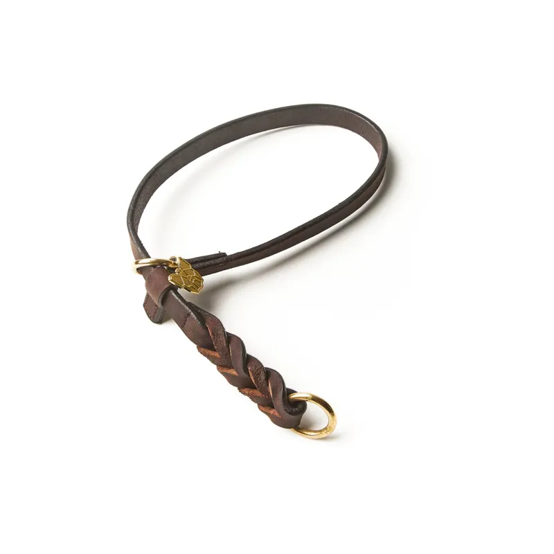 Shires Digby and Fox Braided Slip Dog Collar - Brown