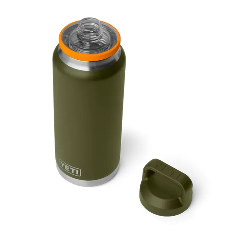 YETI Rambler 36oz Bottle Coloured Chug Cap - Olive/ King Crab-1