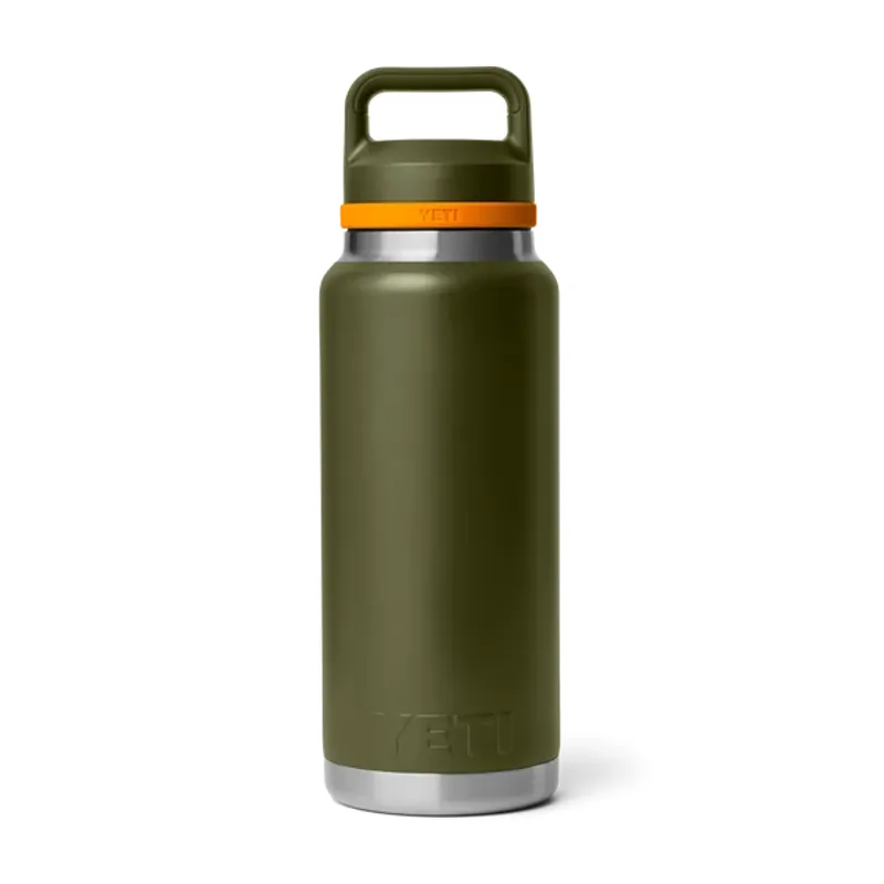 YETI Rambler 36oz Bottle Coloured Chug Cap - Olive/ King Crab-2