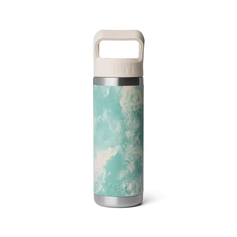 YETI Rambler 18oz Coloured Straw Cap Bottle - Sea View-2
