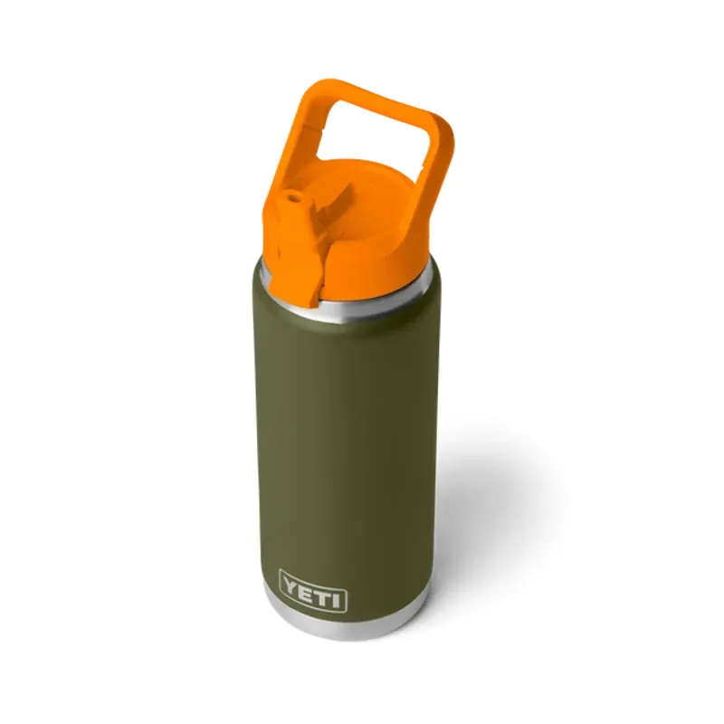 YETI Rambler 26oz Coloured Straw Cap Bottle - Olive/ King Crab-1