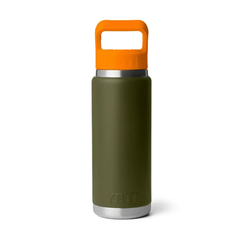 YETI Rambler 26oz Coloured Straw Cap Bottle - Olive/ King Crab-2