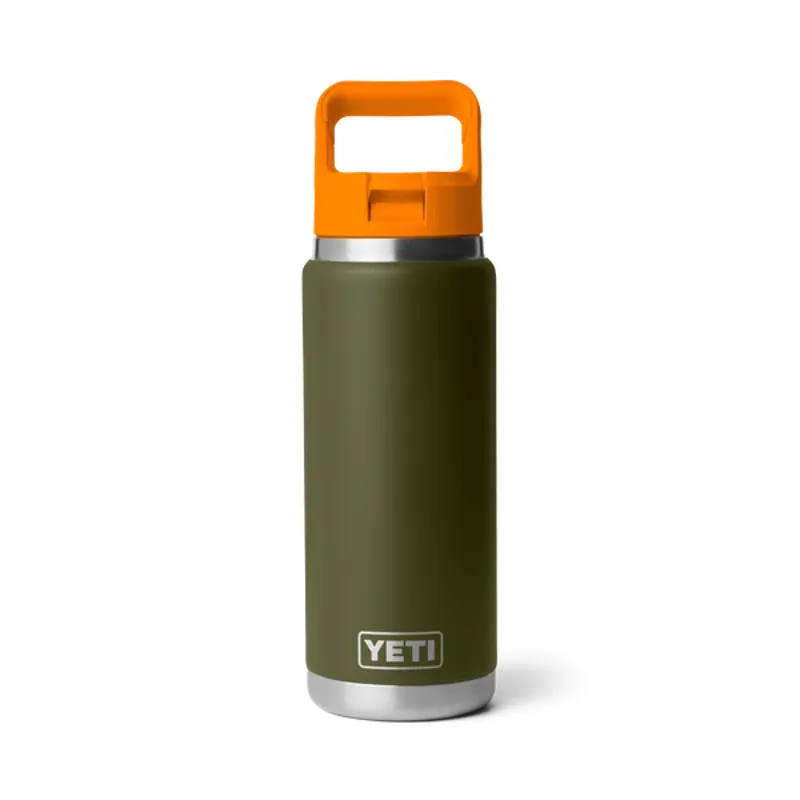 YETI Rambler 26oz Coloured Straw Cap Bottle - Olive/ King Crab