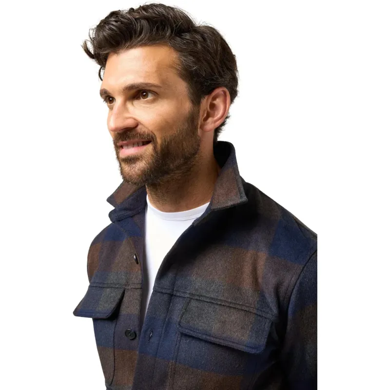 Alan Paine Ripley Plaid Shacket - Navy-3