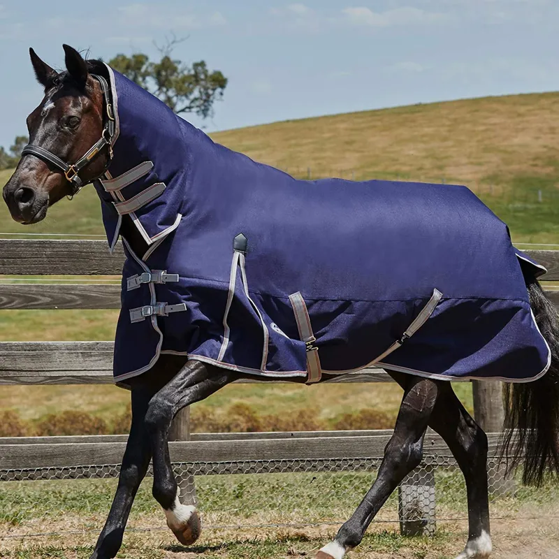 Weatherbeeta Comfitec Essential Combo Neck Medium - Navy/Silver/ Red