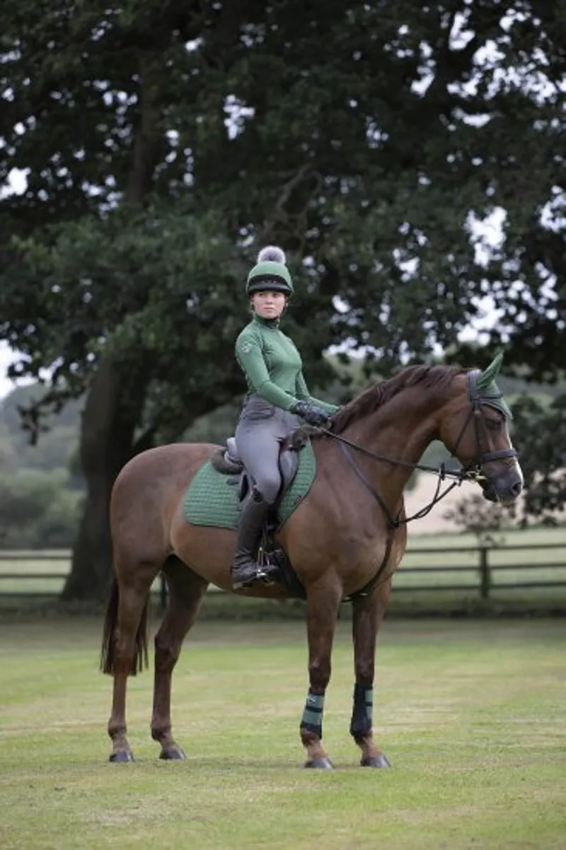 LeMieux Luxury Suede CC Square - Hunter Green-1