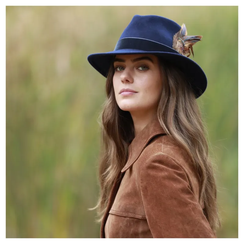 Hicks and Brown Chelsworth Fedora - Navy-11