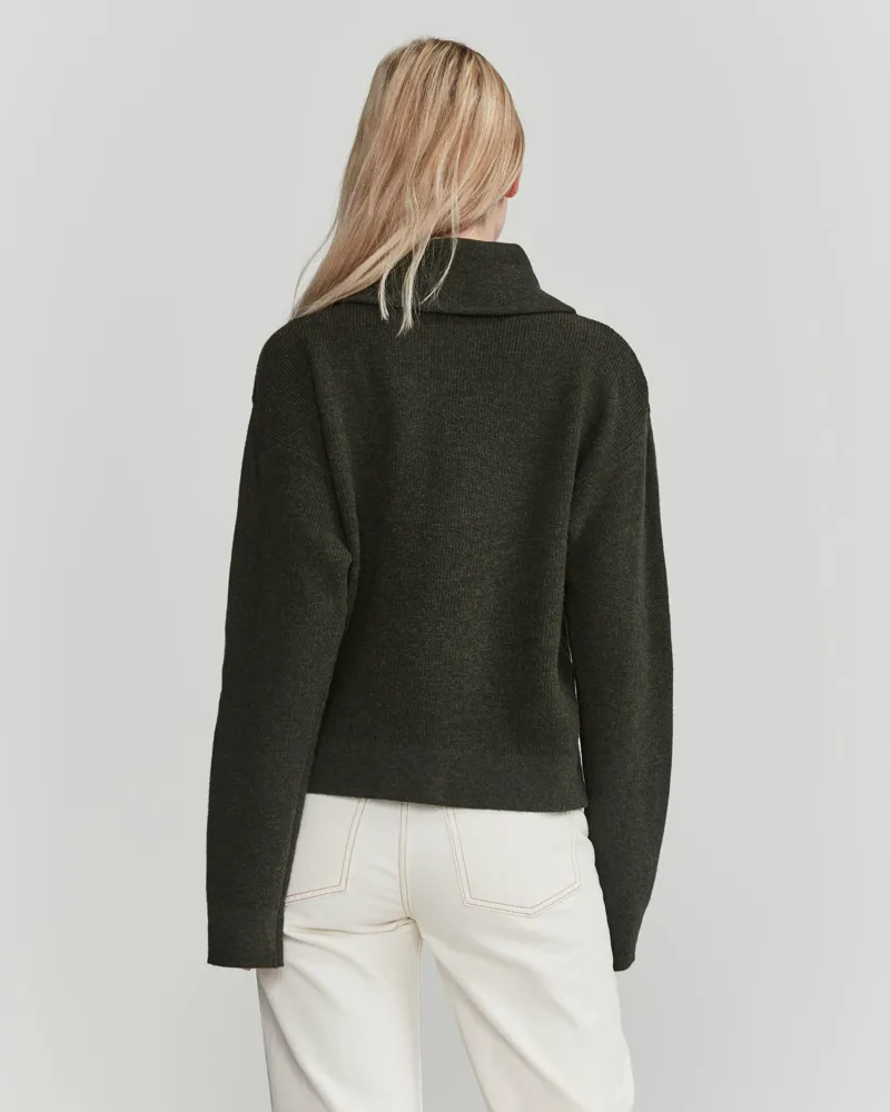 Holebrook Melody T-Neck Sweater - Bottle Green-2