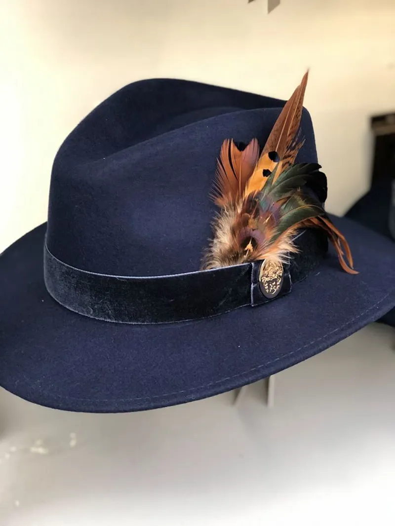 Hicks and Brown Chelsworth Fedora - Navy-12