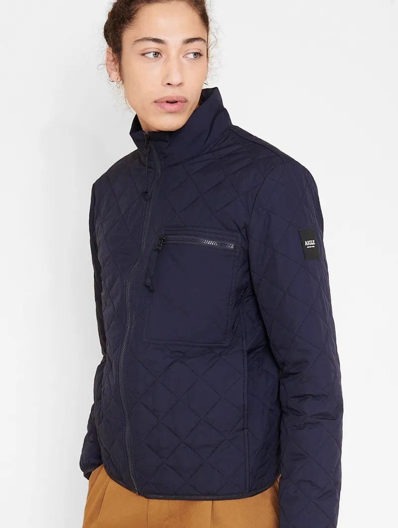 Aigle Macoli Quilted Jacket - Marine Blue-2