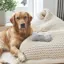 Sweet William Tweed Dog Bone Toy - Large Grey