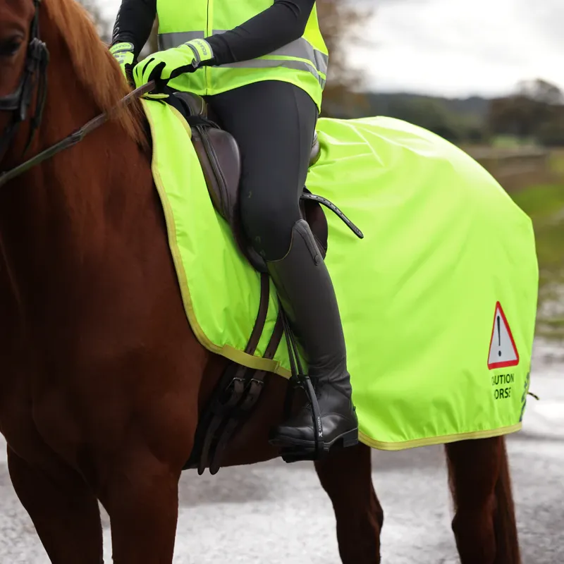 Shires Equi-Flector Waterproof Exercise Sheet - Bright Yellow-1