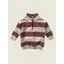 Sew Aneira Childs Striped 1/4 Zip Sweatshirt - Mocha