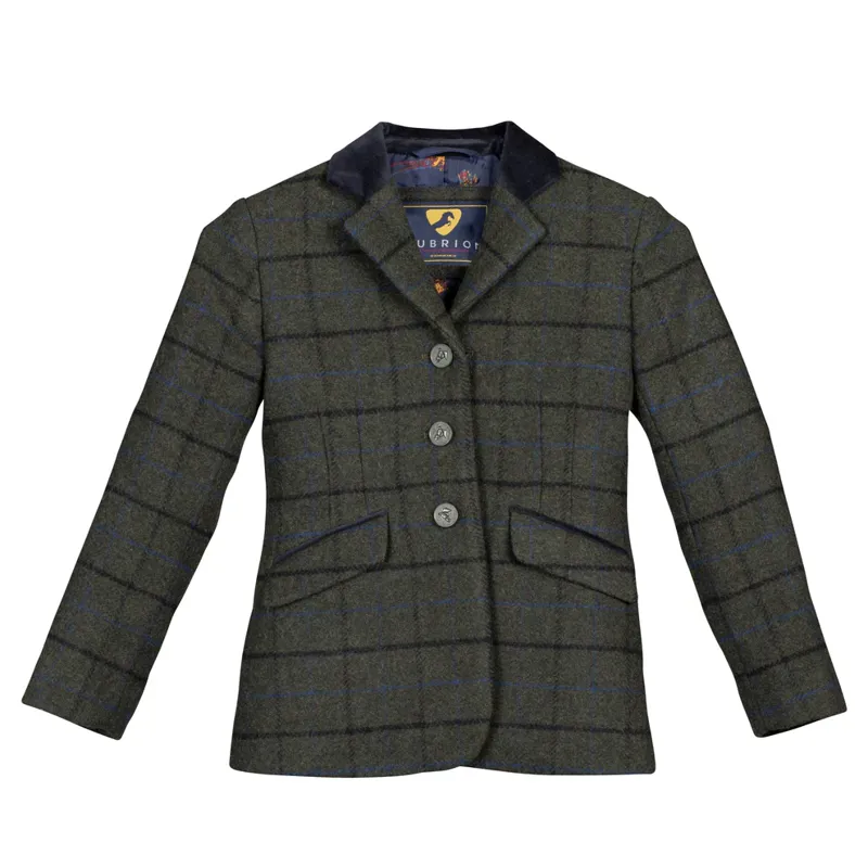 Shires Aubrion Kids Saratoga Show Jacket - Dark Green Check