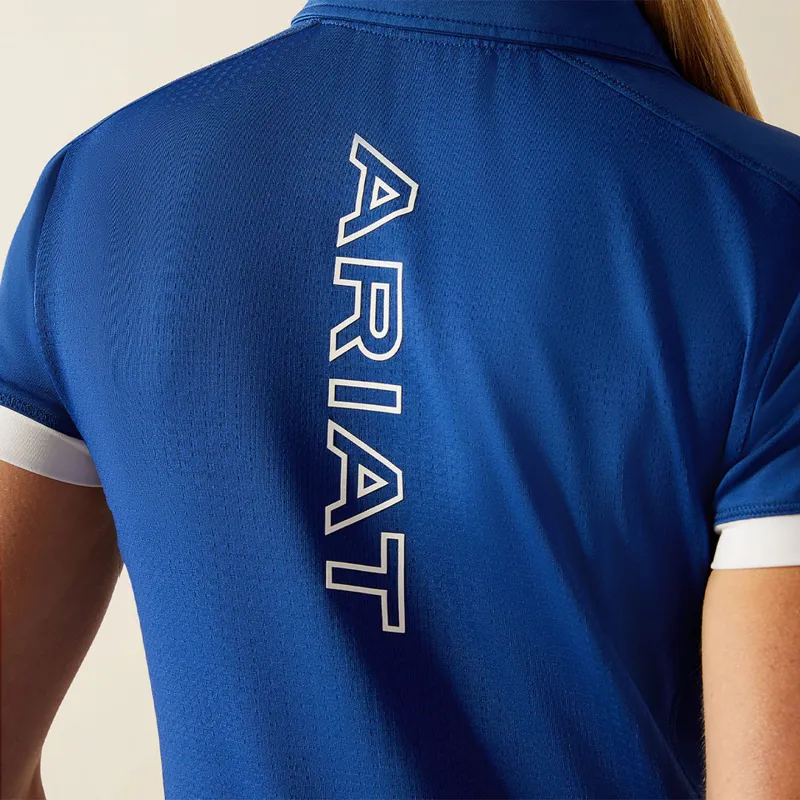 Ariat Ladies Bandera Team 1/4 Zip Polo - Sodalite-1
